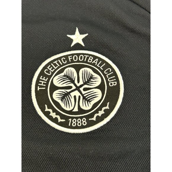 Adidas Celtic Football Club Men Soccer Jersey XS Black Green White Slim Button - Picture 6 of 16